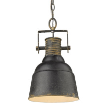 Golden Canada 0843-1P ABI - Wry Lighting Quarry 1-light Pendant in Antique Black Iron